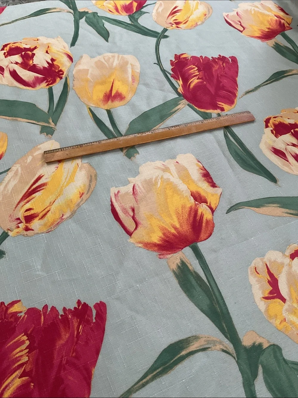Waverly shower curtain. Big Tulips.